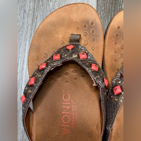 Vionic With Orthaheel Technology Flip Flop Sandal Size 6 Wide Floriana - Picture 6 of 16